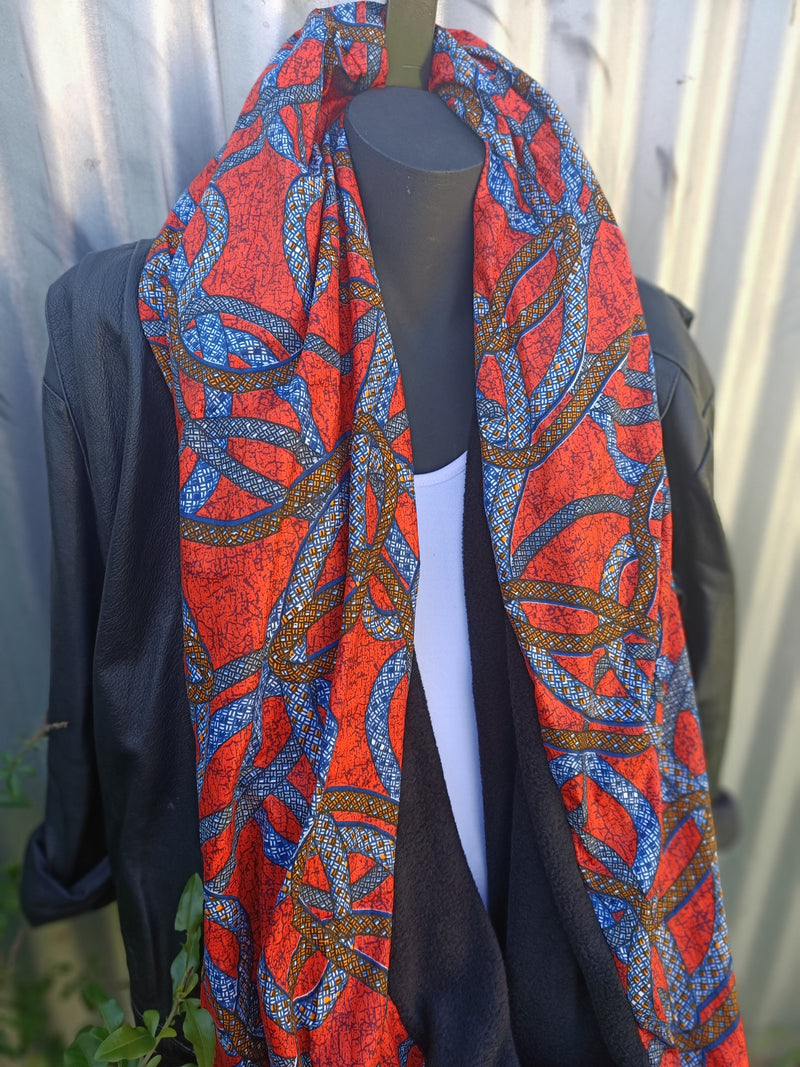 Infinity Scarf with a touch of African Print.