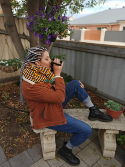 Infinity Scarf with a touch of African Print.