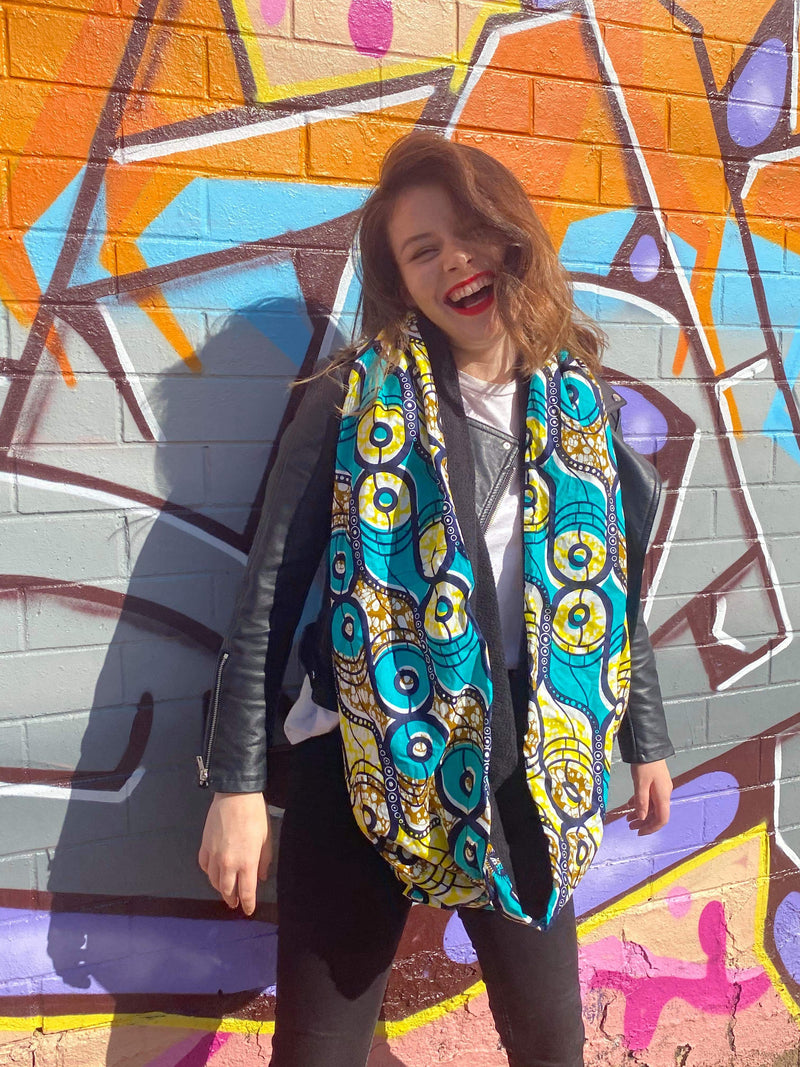 Infinity Scarf with a touch of African Print.
